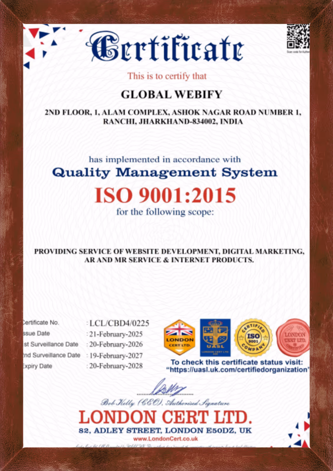 ISO 9001:2015 (Quality Management)
